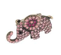 SOIMISS Broche Éléphant Vintage en Cristaux Scintillants, Épingle Costume Rose Rétro, Accessoire Mode pour Robe, Manteau et Paquet, Bijou Animal Symbolique Amulette, Décoration Féminine