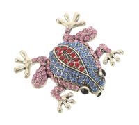 SOIMISS Broche Grenouille à Revers en Cristaux Mini, Épingle Décorative Légère et Mignonne pour Femme et Fille, Accessoire Anti-décolleté Polyvalent pour Châle, Robe, Manteau et Paquet,