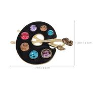 SOIMISS Broche Palette De Peinture à L'huile Avec Cristaux Noirs, Accessoire De Mode Féminin, Épingle Anti-dévoilement Pour Tailleur Et Robe, Décoration Élégante Pour Cocktail Et Tenue Quotidienne