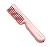 SOIMISS Brosse Lissante USB Portable Peigne Chauffant Rechargeable Sans Fil Mini Lisseur de Voyage pour Cheveux Raides ou Bouclés Protection Fourches Rose