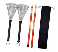 SOIMISS Brosses à Tambour Fil Acier et Accessoires de Batterie pour Jazz et Percussion Ensemble avec Sac de Rangement