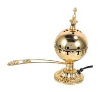 SOIMISS Brûleur de Parfum Électrique Conique Doré, Poêle à Parfum en Métal, Compatible Ac220-240v, Style Rétro, Décoratif pour Maison et Bureau, Usage Aromatique et Détente