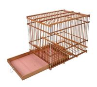 SOIMISS Cage à Oiseaux Rectangulaire Bambou Suspendue avec Plateau Amovible Cage Élégante pour Perruches Mandarins et Oiseaux Chanteurs Portable pour Balcon et Jardin
