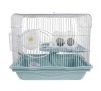 SOIMISS Cage Hamster Double Étage en Métal Doré avec Habitat Spacieux et Accessoires pour Petits Animaux, pour Hamster et Transport Facile