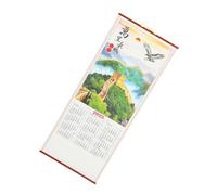 SOIMISS Calendrier Mural Suspendu Rotin Imitation Année Du Serpent Calendrier Épheméride Traditionnel Chinois Planificateur Mural Quotidien pour Bureau et Maison Décoration Murale Chinoise