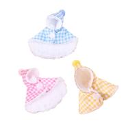 SOIMISS Cape Chaude pour Oiseaux de Compagnie 3 Pièces en Peluche à Carreaux, Manteau d'hiver pour Perroquets et Perruches, Taille L, Couleurs Bleu, Rose et Jaune, Tenue d'hiver