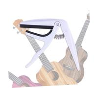 SOIMISS Capodastre Ukulélé Alliage de Zinc Blanc Capo à Pince à Ressort Facile à Utiliser pour Guitare Électrique Classique Protection Silicone Antirayures