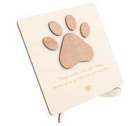 SOIMISS Carte de Condoléances pour Animaux de Compagnie en Bois Naturel Carte de Sympathie Perte D’Un Chien Souvenir Commémoratif Compact Présent de Soutien pour Femmes Endeuillées