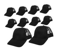 SOIMISS Casquette De Baseball en Maille Vierge Noire, Lot de 10 Chapeaux Sublimés Personnalisables, Polyester Respirant, Taille Ajustable Unisexe, pour Sublimation, Activités Outdoor Et Loisirs