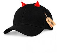 SOIMISS Casquette de baseball Halloween Diable Corne de baseball Outdoor Casquette de diable Diable Accessoire de costume pour Halloween Cadeaux de fête (Noir)