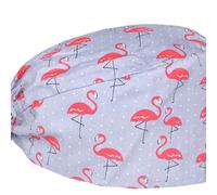 SOIMISS Casquette de Travail Confortable et Protecteur Maintien de L'hygiène Imprimée en Coton Design Flamant Rose pour Spa de Beauté et Bloc Opératoire