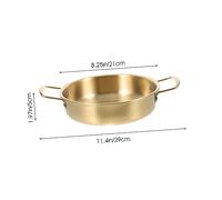 SOIMISS Casserole Acier Inoxydable pour Nouilles Coréennes Ramen Pot à Soupe Multifonction avec Double Poignée Adapté Cuisine Intérieure et Extérieure et Facile à Nettoyer