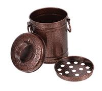 SOIMISS Cendrier Couvercle en Fer, Petit Seau Rétro Marron, Facile à Nettoyer et Résistant la Décoloration, pour Bar et Restaurant, Décoration Vintage