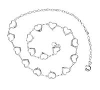 SOIMISS Chaîne de Ceinture en Métal Argenté pour Femmes Pendentif Cœur, Réglable, Élégante et Simple, pour Robes et Mises en Valeur des Proportions du Corps