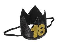SOIMISS Chapeau Couronne d'anniversaire Noir et Or 18 Ans, Accessoire de Fête Confortable et Épais, Chapeau de Décoration Fête pour Anniversaire Fille, 1 Pièce