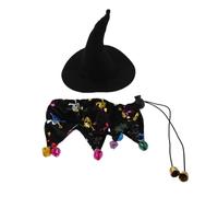 SOIMISS Chapeau de Sorcier pour Animaux avec Cape et Clochette Costume Halloween Ajustable pour Chats et Petits Chiens Tenue Cosplay Confortable et Stylée pour Fêtes