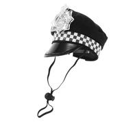 SOIMISS Chapeau Policier pour Animaux Ajustable avec Sangle Cou Costume Nautique pour Chien Et Chat Accessoire Carnaval Et Anniversaire Bonnet Fête De Déguisement Noir