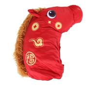 SOIMISS Chapeau Tête de Cheval en Peluche Rouge, Accessoire de Costume de L'année du Cheval 2026, Bonnet Chaud Taille Unique pour Fête du Nouvel An Chinois, Carnaval et Séance Photo