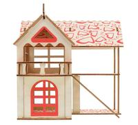 SOIMISS Château Hamster en Bois Naturel à Double Couche, à Ronger et Maison pour Petits Animaux, pour Hamsters et Rongeurs Actifs