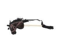 SOIMISS Cheval de Simulation en Bois et Tissu Noir pour Garçon et Filles, Bâton D'équitation Ludique Sûr, pour Spectacles en Maternelle et Jeux D'imagination