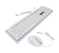 SOIMISS Clavier et Souris de Jeu Filaires USB Modèle Suspendu Mécanique Touches Rétroéclairées LED Blanches Ensemble Ergonomique Compact pour PC Gaming et Bureau