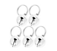 SOIMISS Clochettes pour Chat et Chien, Lot de 5, Suivi Sonore, Cuivre | Ouvertes, pour Colliers D’animaux et Petits Animaux Sauvages, Bricolage de Noël, Finition Argentée