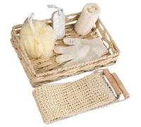 SOIMISS Coffret Bain Femme Brosse en Bois et Corde en Coton, Set de Gommage Corporel pour Peau Douce et Exfoliation, pour Soins