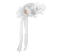 SOIMISS Coiffe Dentelle Blanche Mini-chapeau Forme Coiffe Avec Voile Latéral Accessoires Lolita Pour Femmes
