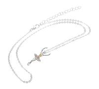 SOIMISS Collier de Ballerine en Cristal Multicolore Pendentif Microserti Chaîne Clavicule Légère pour Femmes Bijou Esthétique pour Anniversaire Fête et Usage Quotidien