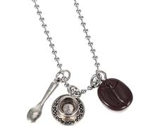 SOIMISS Collier Long Vintage en Alliage Pendentif Tasse de Café Rétro, Chaîne Pull Longue Élégante pour Femme, Bijou de Mode pour Occasions Spéciales, Présent Anniversaire ou Fête