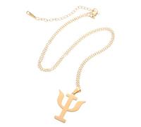 SOIMISS Collier Pendentif en Acier Titane Forme Chandelier Bijoux Simples pour Femmes Collier Décoratif Doré Petit Pendentif Minimaliste Adapté Peaux Sensibles Accessoire Élégant