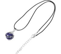 SOIMISS Collier Pendentif en Pierre Naturelle Bleu Lapis-lazuli, Pendentif Artisanal Résistant à L'usure Cordon en Cuir, Collier Compact Unisexe pour Accessoire de Festival et Usage