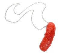 SOIMISS Collier Pendentif Faux Hot-dog Réaliste en Métal, Accessoire Amusant pour Femmes, Bijou Food Simulation Saucisse Rôtie, Chaîne Originale pour Fêtes et Occasions Festives