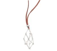 SOIMISS Collier Porte-cristal en Métal et Cuir Vintage, Cordon pour Pendentif Réglable, Support de Pierre pour Femme, Accessoire de Création de Bijoux, Pendentif Cage Petit Format