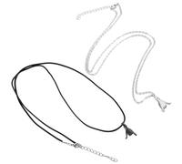 SOIMISS Collier pour Couples Pendentif Décoratif Crochets, Métal Robuste Finition Noir Mat et Argenté Mat, Longueur, Présent Saint-valentin pour Hommes et Femmes, Bijou Léger et Élégant
