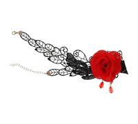 SOIMISS Collier Ras du Cou Gothique en Dentelle Acrylique Rouge Ajustable | Style Romantique et Unique, Confort Longue Durée, pour Cosplay, Tenue Quotidienne et Fans Gothiques