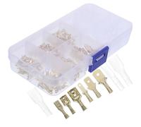 SOIMISS Connecteurs à Sertir Isolés Électriques Kit 135 Pièces en Acier Plaqué Cuivre Cosses à Fourche Mâle et Femelle 28/48/63 MM pour Haut-Parleurs Auto Réparation et Câblage