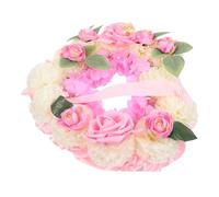 SOIMISS Couronne Commémorative Forme de Cœur Rose avec Stylo pour Message Couronne Funéraire Artificielle pour Décoration de Cimetière Fleurs Deuil Décoratives pour Respect et