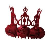 SOIMISS Couronne de Fleurs Rouge pour Femmes Couronnes de Cheveux pour Mariages et Festivals Coiffure Bandeau Fleuri Accessoire 1 Pièce pour Bal Anniversaire et Cosplay