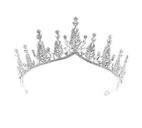SOIMISS Couronne de Mariée en Alliage de Zinc, Tiare Cristal pour Mariage | Brillant Strass, Maintien Stable Tête, Coiffure Douce, pour Voile Nuptial, Longues Mèches