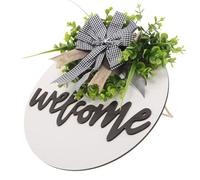 SOIMISS Couronne de Printemps 3D en Bois Lettres Nœud Vert et Décor Végétal Décoration Murale Rustique pour Porte D’Entrée Art Mural Printanier Panneau de Bienvenue Champêtre