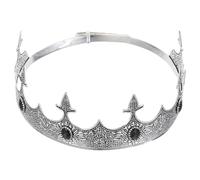 SOIMISS Couronne Royale Médiévale Réglable en Métal Fer Antique Gris Noir Tiare Prince pour Cosplay Fête D’Anniversaire et Costume Chevalier Accessoire Costume Renaissance Homme Femme