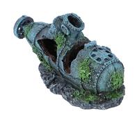 SOIMISS Décor Aquarium Épave Résine Maison Cachette Poisson Simulation Naufrage sous-Marin Ornement Tank Poisson Betta