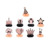 SOIMISS Décorations d'anniversaire en Papier Nid d'abeille 9 Pièces, Boules Alvéolées Légères et Compactes pour Fête, Accessoires Décoratifs de Table pour Anniversaire et Événements