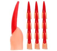 SOIMISS Doigts Factices en Plastique Rouge Ongles Longs Lot de 40 Pièces Accessoires Articulés pour Cosplay et Déguisement Halloween pour Fêtes Blagues et Décoration Effrayante