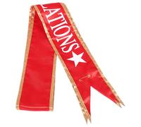 SOIMISS Écharpe de Cérémonie Satin Rouge Queue D’Hirondelle, Bord Renforcé