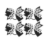 SOIMISS Élastiques à Cheveux Nœuds Papillon Noirs 4pcs en Sangle pour Queue de Cheval, sans Abîmer Cheveux, Adaptés Usage Quotidien et Sportif