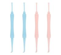 SOIMISS Ensemble 4 Pièces Outils de Nettoyage des Oreilles à Double Embout, Cuillères Auriculaires Spirales Multifonctionnelles pour Élimination du Cérumen, Léger et Couleur Aléatoire