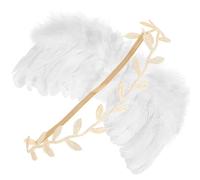 SOIMISS Ensemble d'ailes d'ange pour Tout-Petit Blanc avec Bandeau Doré Accessoire Photo Léger et Confortable pour Déguisement Garçon et Filles pour Séances Photo et Fêtes