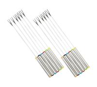 SOIMISS Ensemble de 12 Fourchettes à Fondue en Acier Inoxydable avec Poignée Résistante la Chaleur, 24 Cm, pour Fromage et Légumes Lors de Réunions Familiales